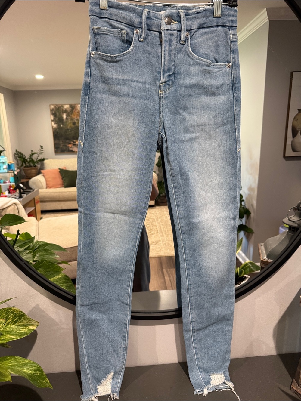 Good American Light Blue Skinny High-Rise Jeans